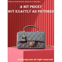 chanel classic flap Grey sheepskin 12-20-6cm C0018