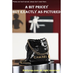 chanel 22 mini black and gold 19-20-6cm C0022