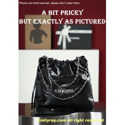 Chanel 22 black and silver Medium 39-42-8cm C0029